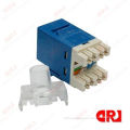 180 Degree Cat5e Amp Utp Keystone Jack,blue With White Dust Cover